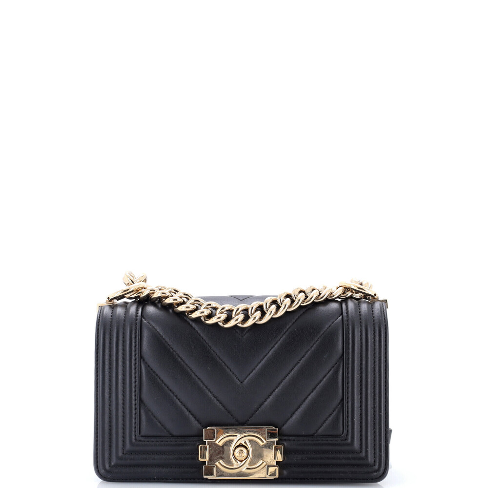 Chanel Small Boy Flap Bag Chevron Calfskin